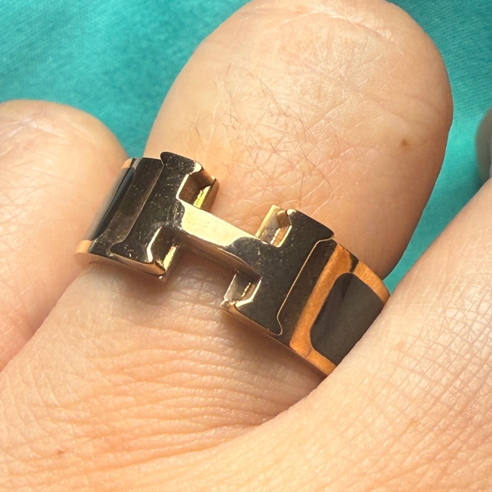 Hermès gold  H ring - Picture 4 of 4